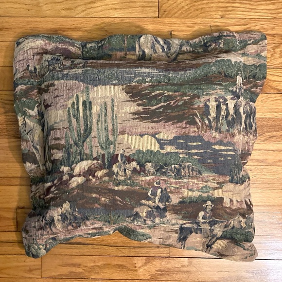 Beautiful Western Cattle Drive Pillow - Picture 2 of 8
